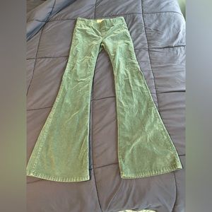 Free People Pull on Corduroy Pants Sz 27 Hunter Green